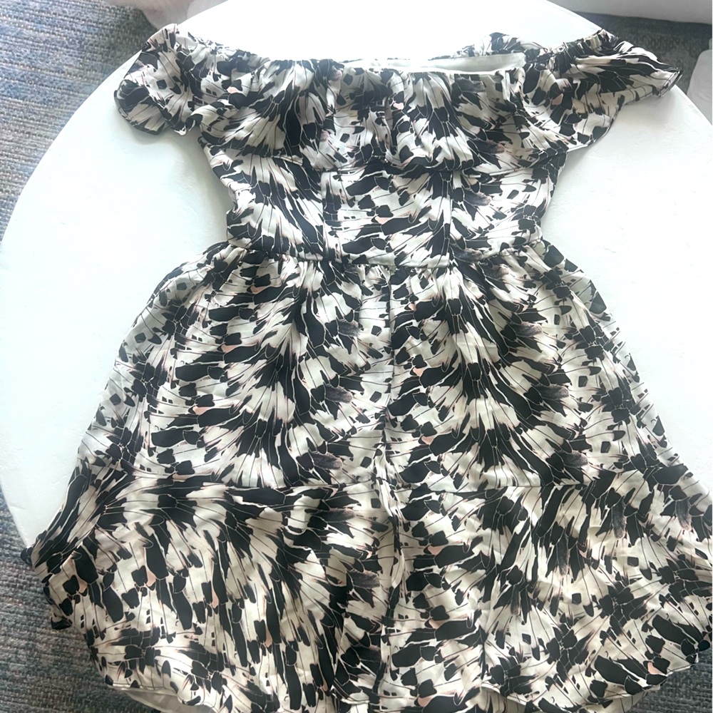 LoveShackFancy Silk off shoulder dress